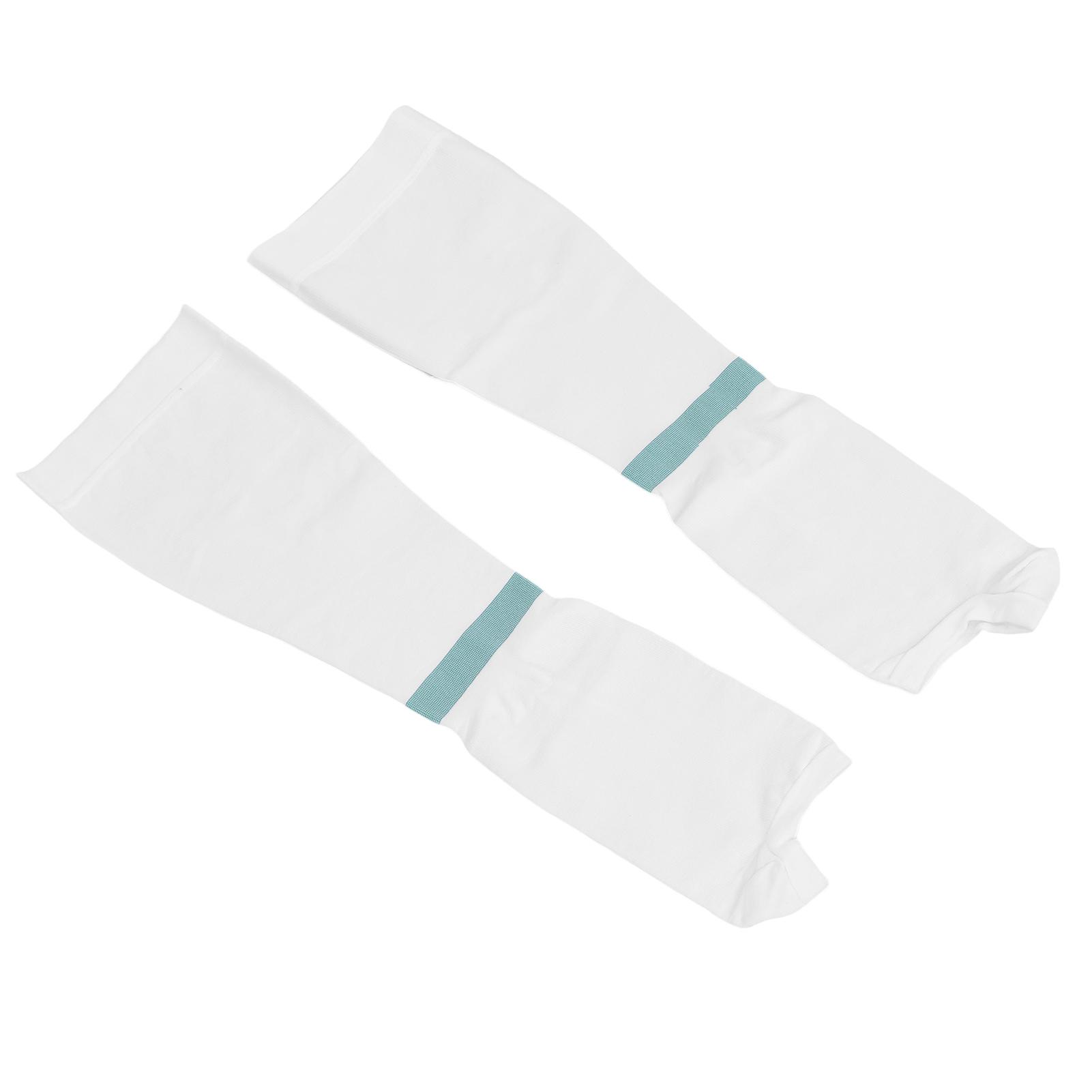 

Компрессионные носки 15‑20 мм рт. ст., без пальцев, до колена, способствуют кровообращению. Рукава, обеспечивающие давление, размер L, зеленые.