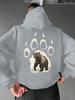 Minimalist Sportswear Men's Hooded Sweatshirt with Bear Paw Print Design, Suitable for Autumn-winter Casual Daily Streetwear.