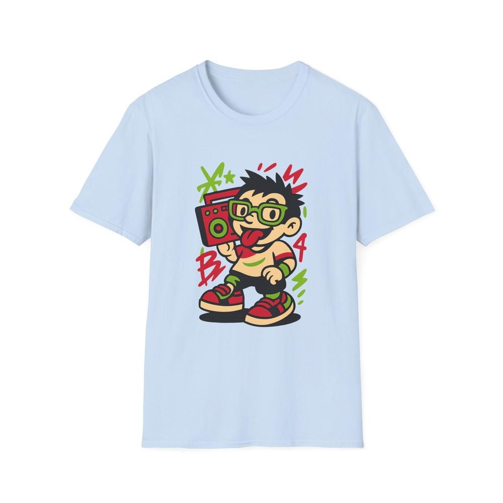 

Unisex Softstyle T-Shirt 90s Glasses Boombox Mischief Graffiti Style Shirt 4XL