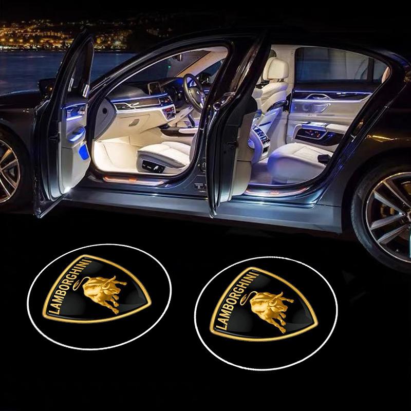 

2X LED Car Logo Door Projector Lamps Welcome Lights Decoration For Lamborghini LP570 LP610 Urus Gallardo Aventado Auto Accessory