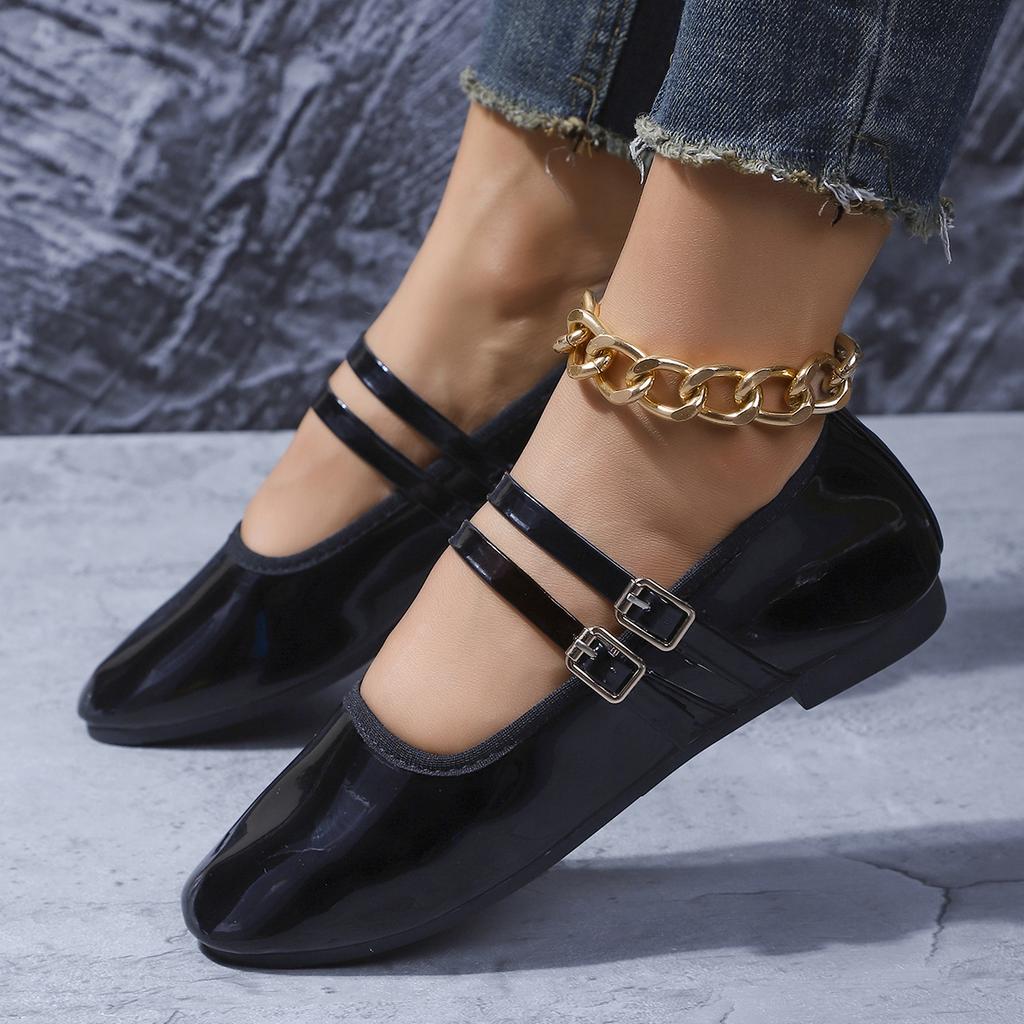 Damen flache Schuhe Sommer Französischer Stil Quadratische Zehenpartie Schuhe Damen Niedriger Absatz Mary Janes Schuhe zum Hineinschlüpfen Runde Zehenpartie Modische Sneaker Damen