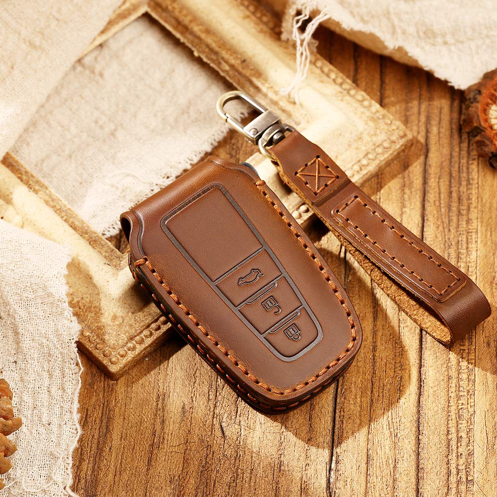 LEXLEY Toyota Genuine Leather Key Case Leather Key Cover Key Shell Smart Key Case