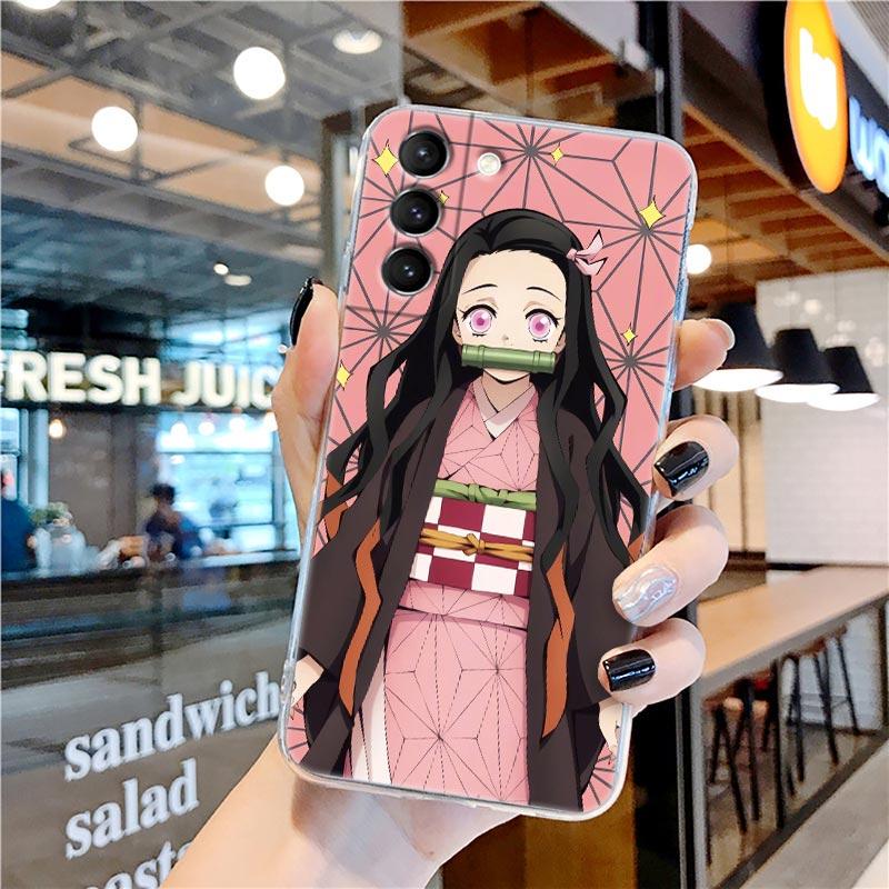 

Прозрачный чехол Kamado Nezuko Kimetsu No Yaiba Demon Slayer для Samsung Galaxy S22 S21 S20 FE S 22 Ultra S10 E S9 Plus 5G, чехол Samsung S22 Ultra 5G