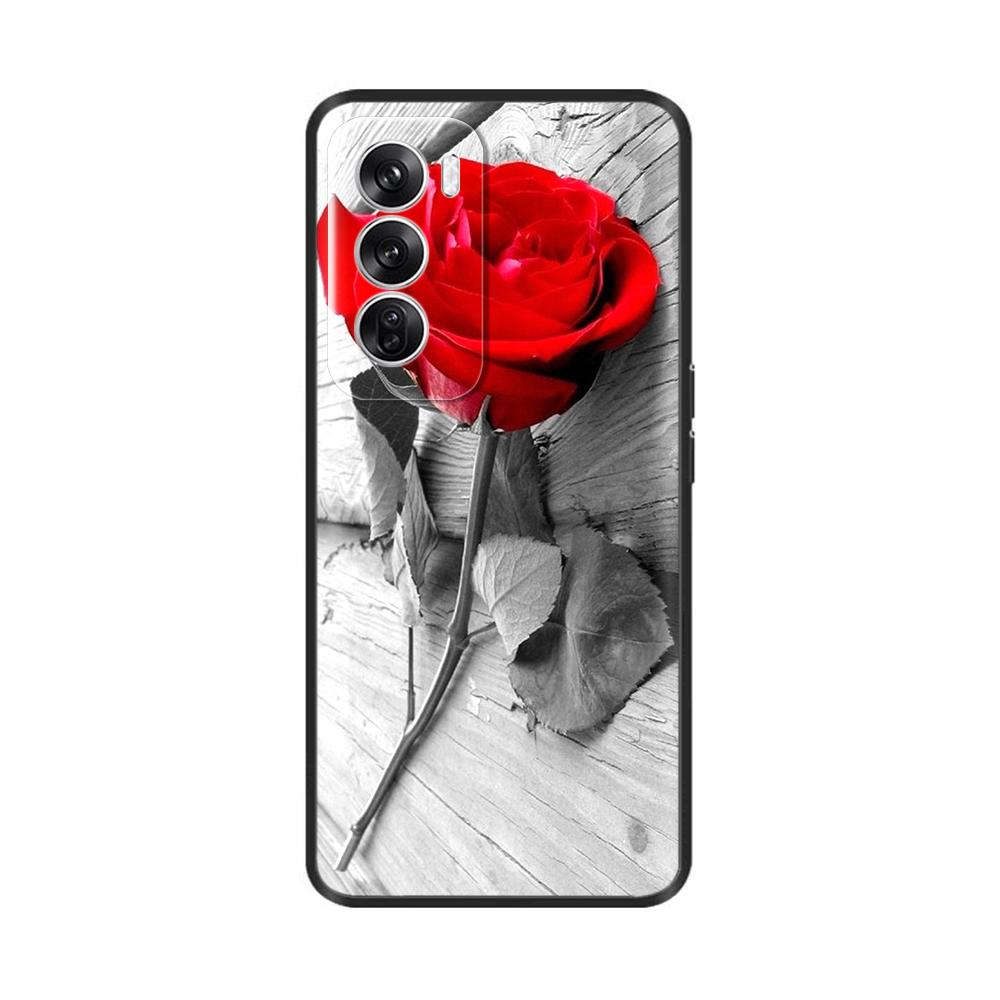 For OPPO Reno 12 5G Case Flower Painted Soft TPU Silicone Case Cover for Oppo Reno12 Pro Protective Shells On Reno 12Pro Capa