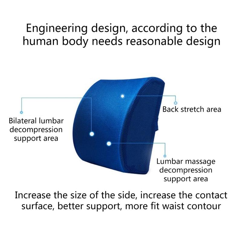 Lumbar Support Pillow for Office Chair Back Support Pillow for Car, Computer Chair, Soft Memory Foam Back Cushion