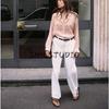 Spring New Women's Clothing Sweet Style Decorated Row Button Long Sleeves Lapel Front Convex Design Shirt 3897081