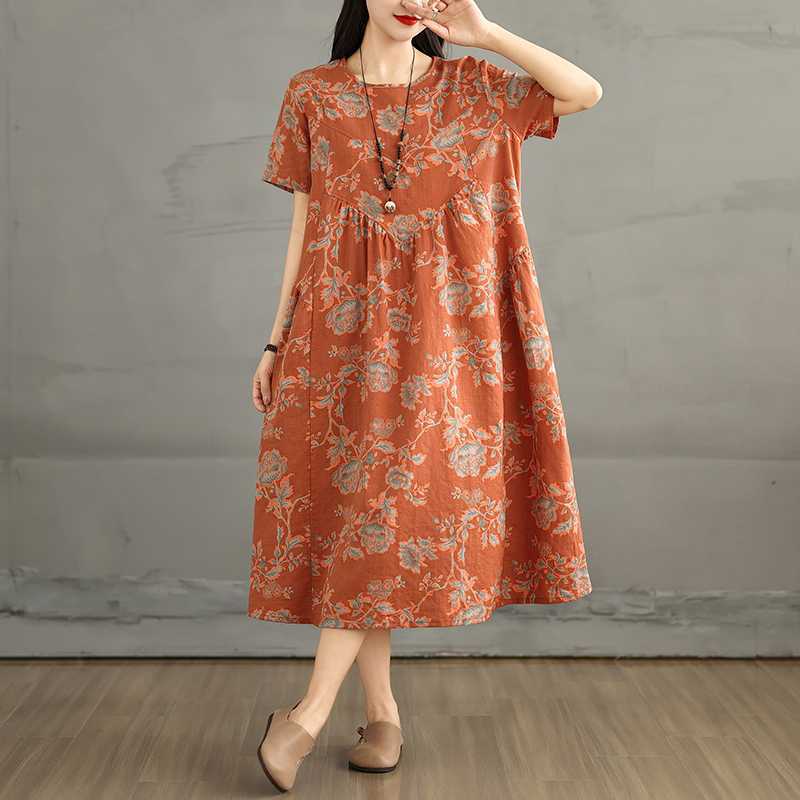 

Женское трикотажное платье макси с эластичной вязкой Large size L оранжевый