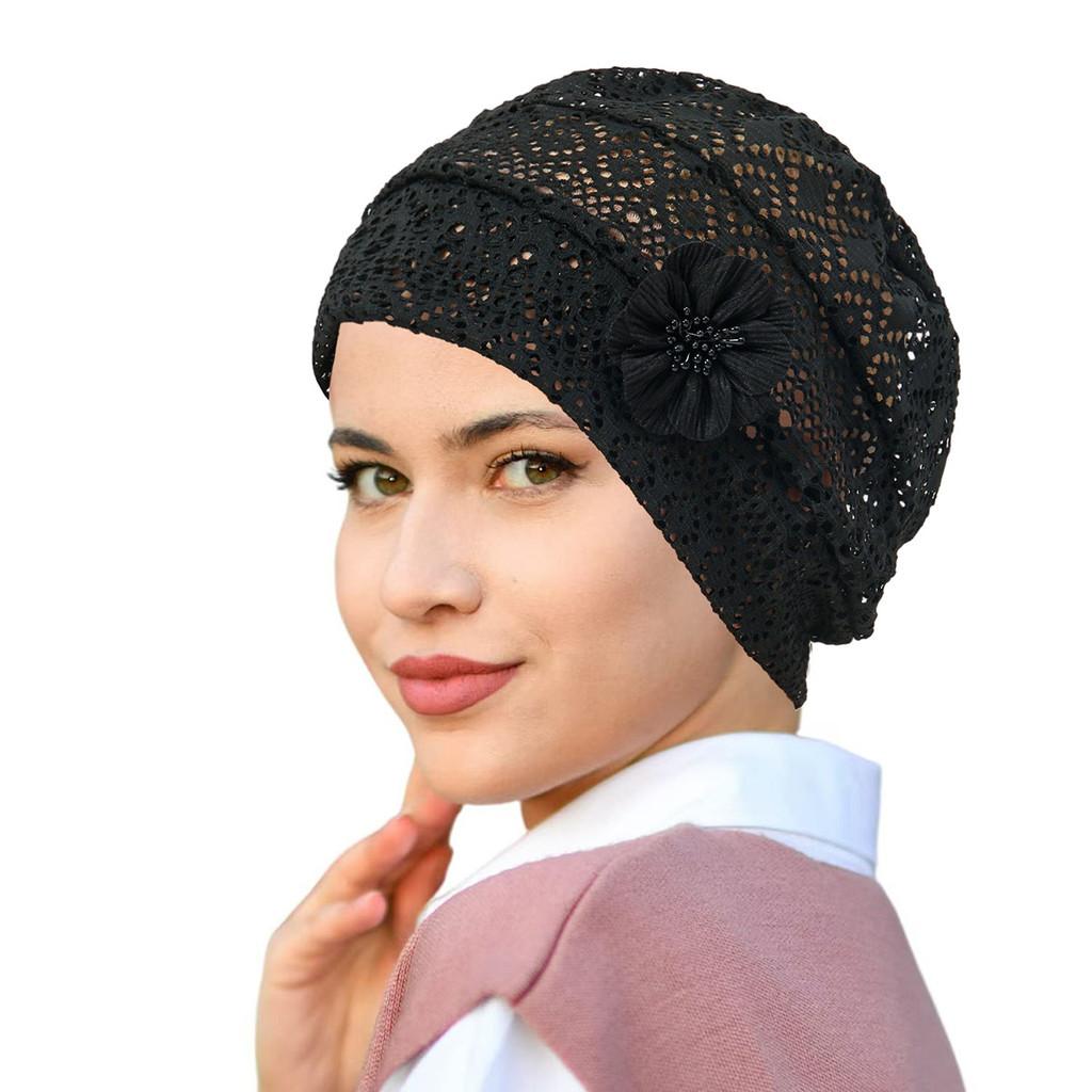 Elegant Lace Hollow Out Womens Floppy Hat With Flower Decor For Summer Fashion
