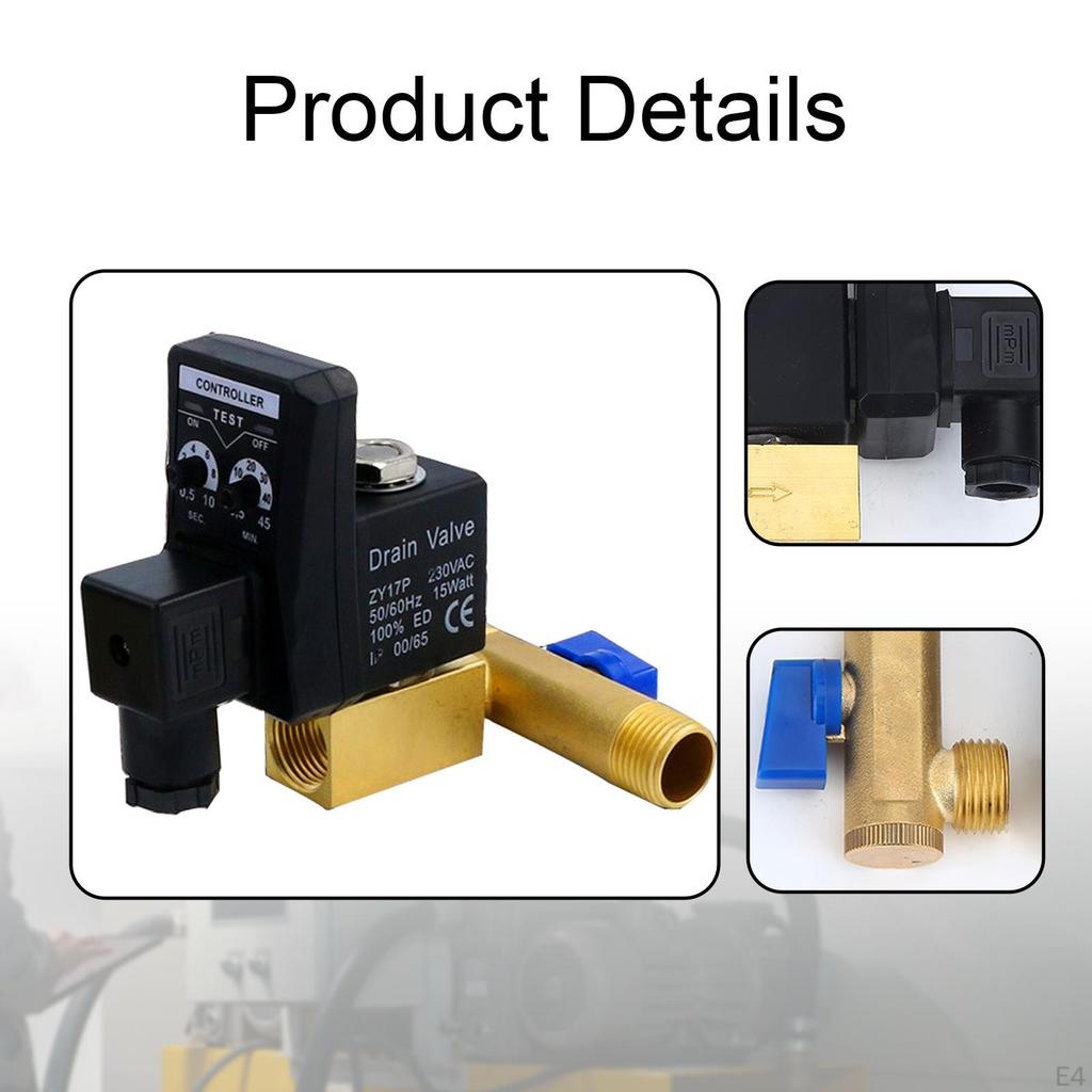 110V Automatic Drain Valve for Air Compressor with Solenoid Control