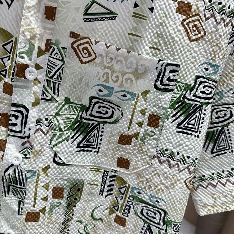 Young Men's Handsome Little Fresh Floral Loose Short-sleeved Shirt Men's Summer Fashion Versatile Casual Trendy Brand Shirt