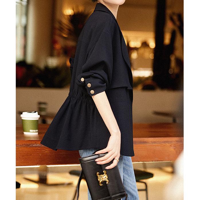 

Темно-синий триацетатный тренч-блейзер - Женская коллекция весна/осень 2025 Large темно-синий