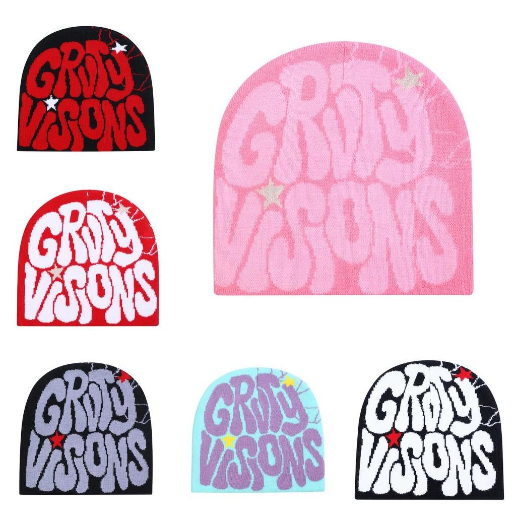 Gestrickte Beanie-Mütze mit doppelseitigem Muster für winterliche Wärme und Hiphop-Stil