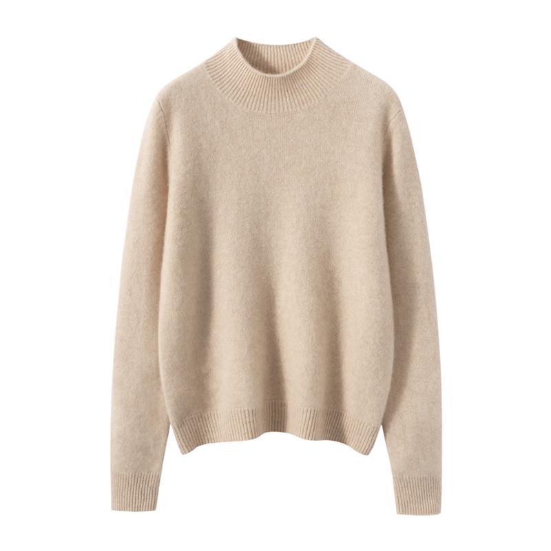Women's Autumn Winter Cashmere Blend Soft Knit Turtleneck Sweater