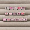 Y2K Pink Series Girls' Eye Rabbit Star Butterfly Cherry Italian Charm Links Fit 9MM Stainless Steel Bracelet DIY Making Jewelry