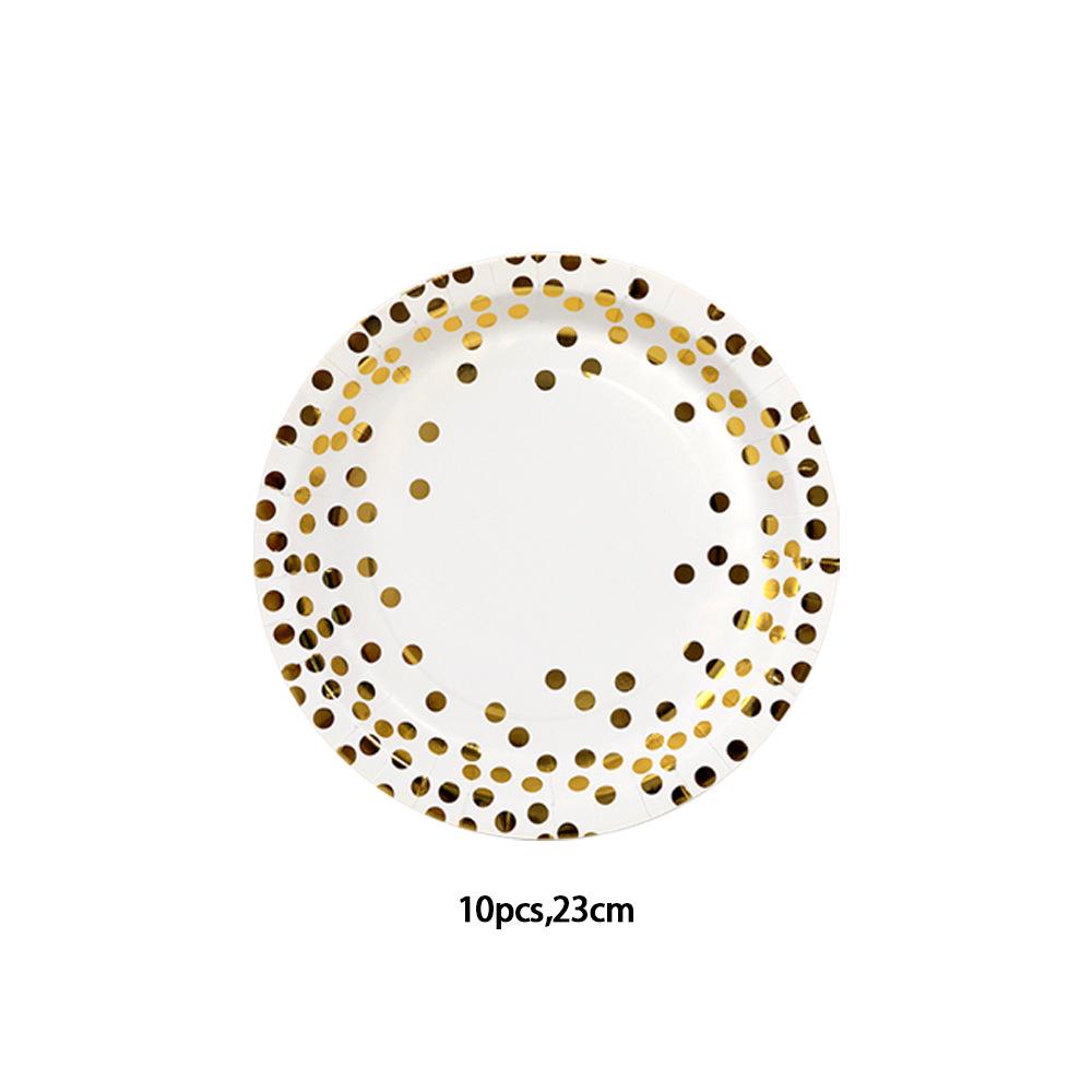 Multi-color Hot-Stamped Party Paper Tableware Set: Plates, Cups & Napkins