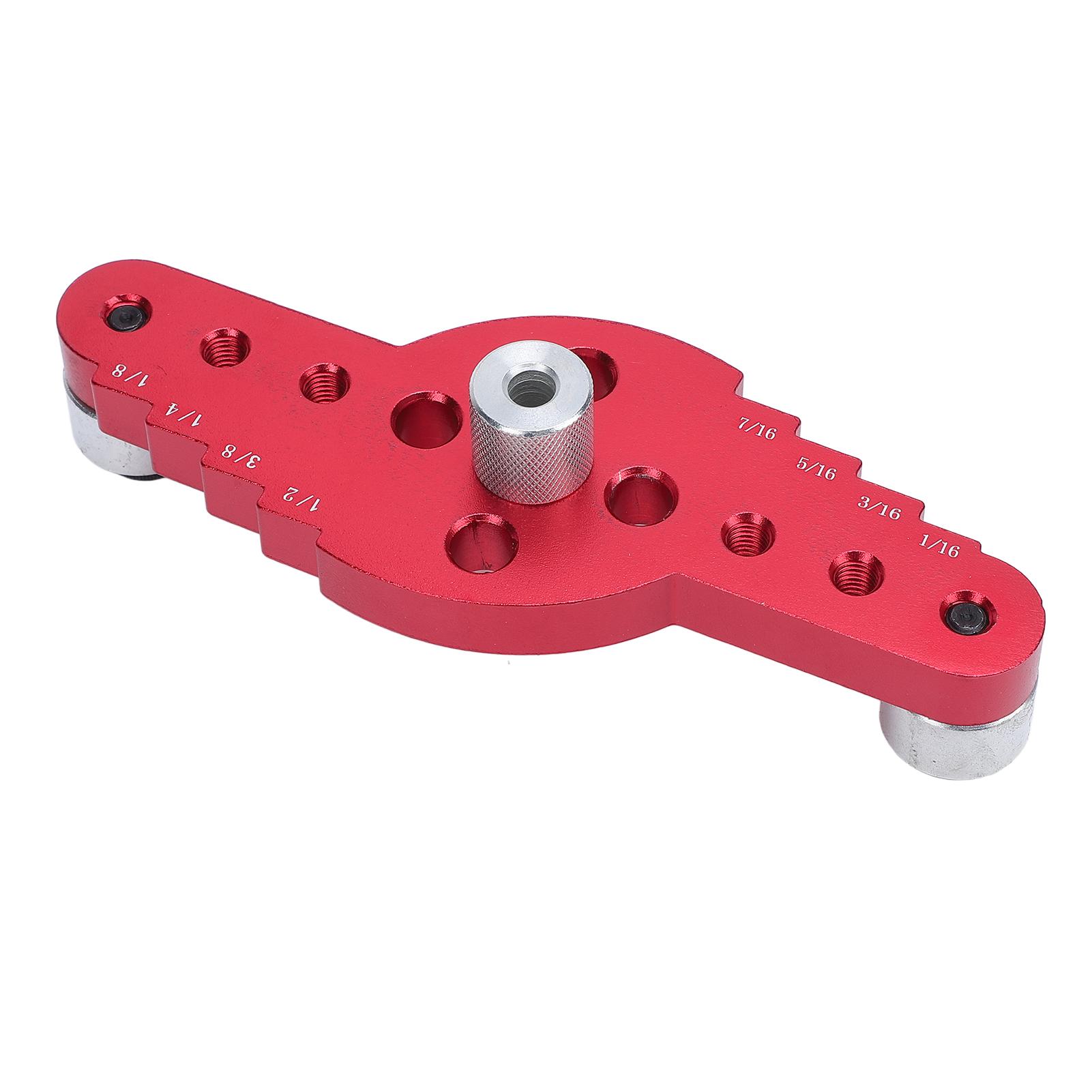 

Woodworking Center Hole Locator Aluminum Alloy Self Centering Hole Drilling Scribing Positioner Dowel Jig Kit for Shelf