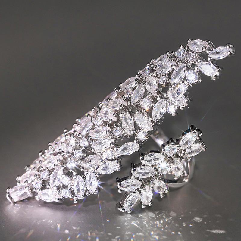 CopperSparkling Women Rings for Wedding Party Luxury Cubic Zirconia Brilliant Rings Fashionable Female Jewelry