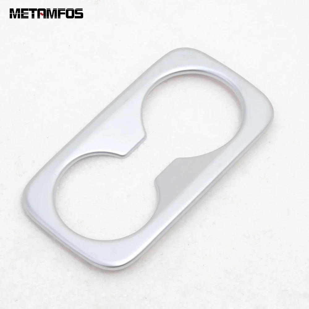 Rear Seat Water Cup Holder Panel Cover Trim For Hyundai Tucson 2015-  Carbon Fiber Frame Sticker Interior Accessories ABS Matte Plastic