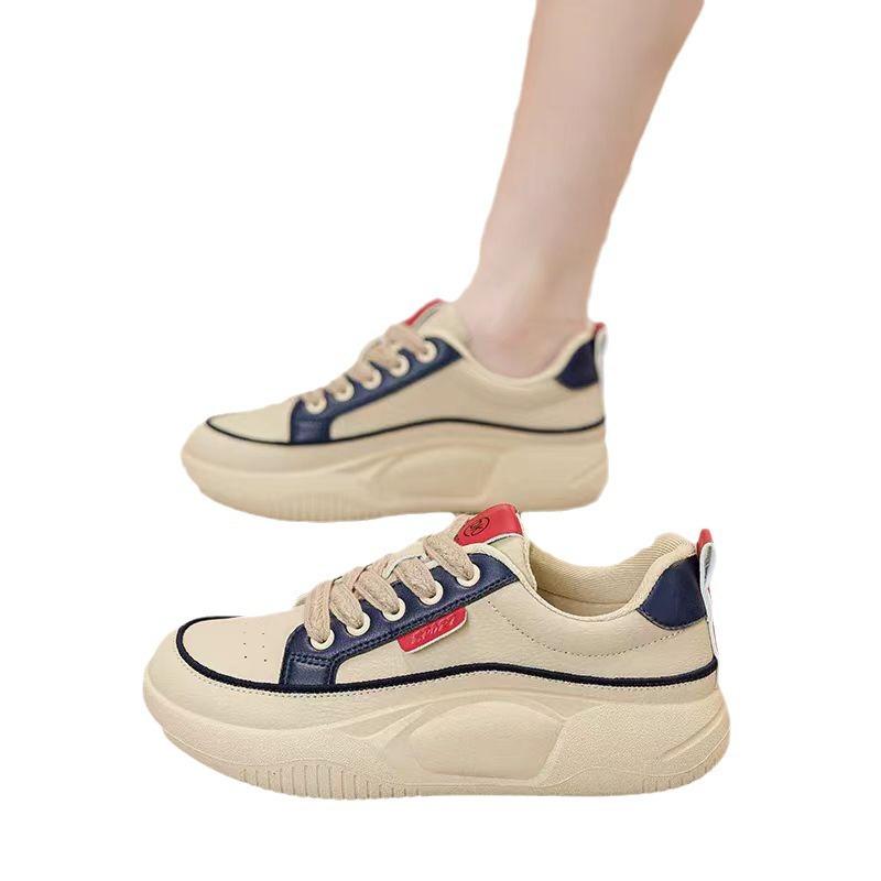Women's Shoes 2025 Spring Festival New Versatile Student Casual Sports Shoes Platform Explosion Lightweight Flat Floor Shoes Dad Shoes