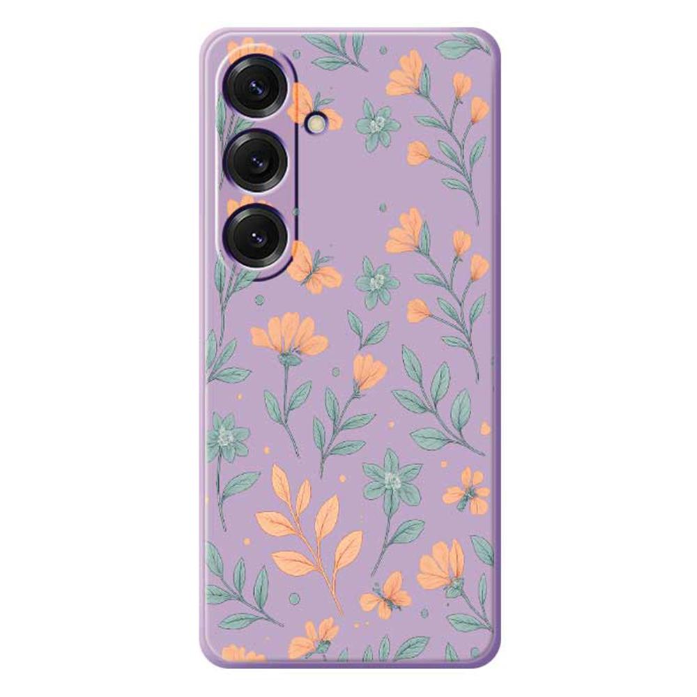 For Samsung Galaxy S25 Case Yellow Flowers Pattern Printing Straight Edge TPU Phone Back Cover