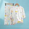 Girls' Modal Summer Pajama Set: Lightweight, Seven-Sleeve Baby Lounge Wear for Air Conditioning.