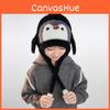 Gorro de Pinguim com Personagem Animal e Interior de Pelúcia para Crianças Roupas de Inverno