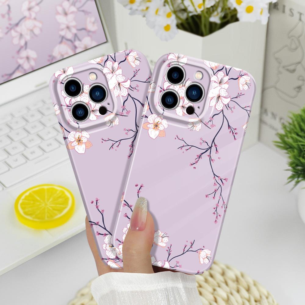 Fallen Plum Blossoms Phone Case For iPhone 13 12 11 7 8 6 6S Plus Pro Max Mini X XS XR SE 2020 2022 Film Hard Cover