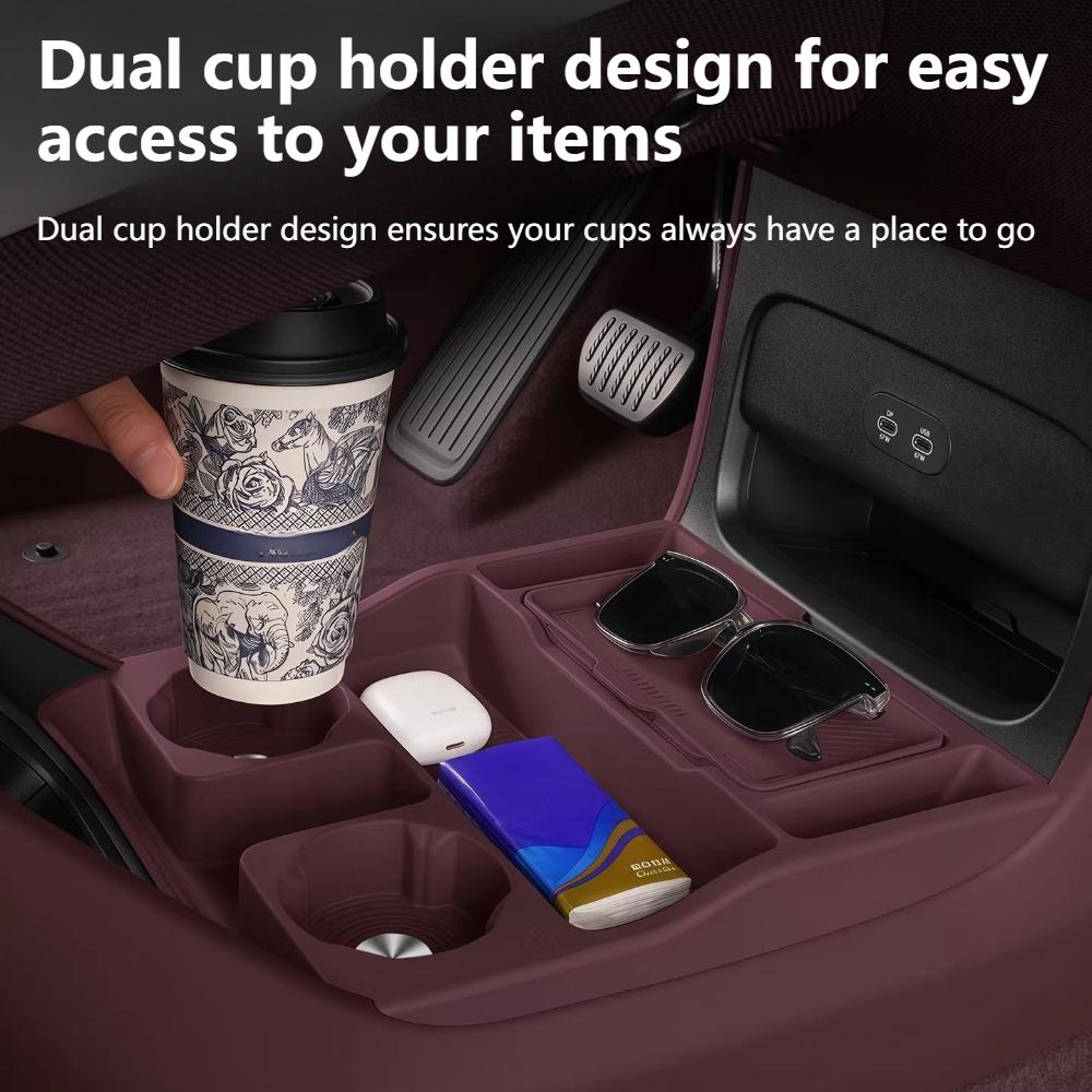 For Xiaomi YU7 Central Control Lower Storage Box Armrest Double Layer Organizer Car Interior Accessories