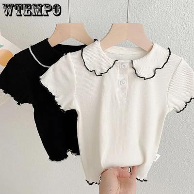 Summer Girls Short-sleeved T-shirt Doll Collar Half-sleeved Top Base Shirt