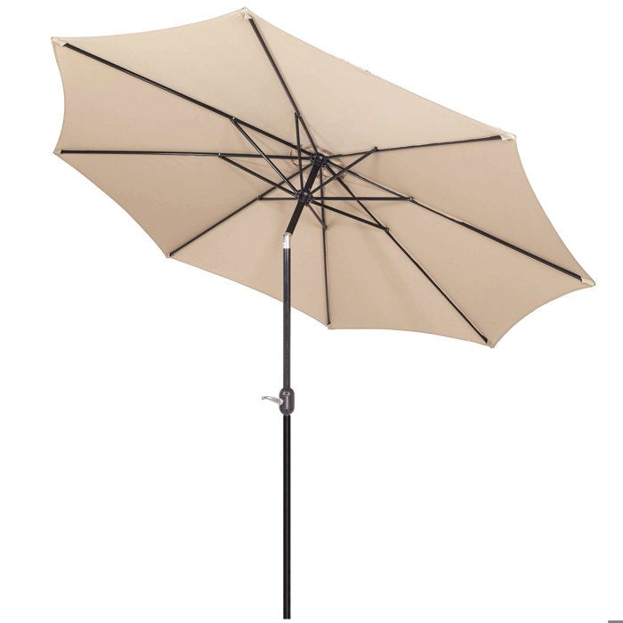 Springos® Parasol de jardin avec fonction d’inclinaison et système à manivelle 300 x 245 cm