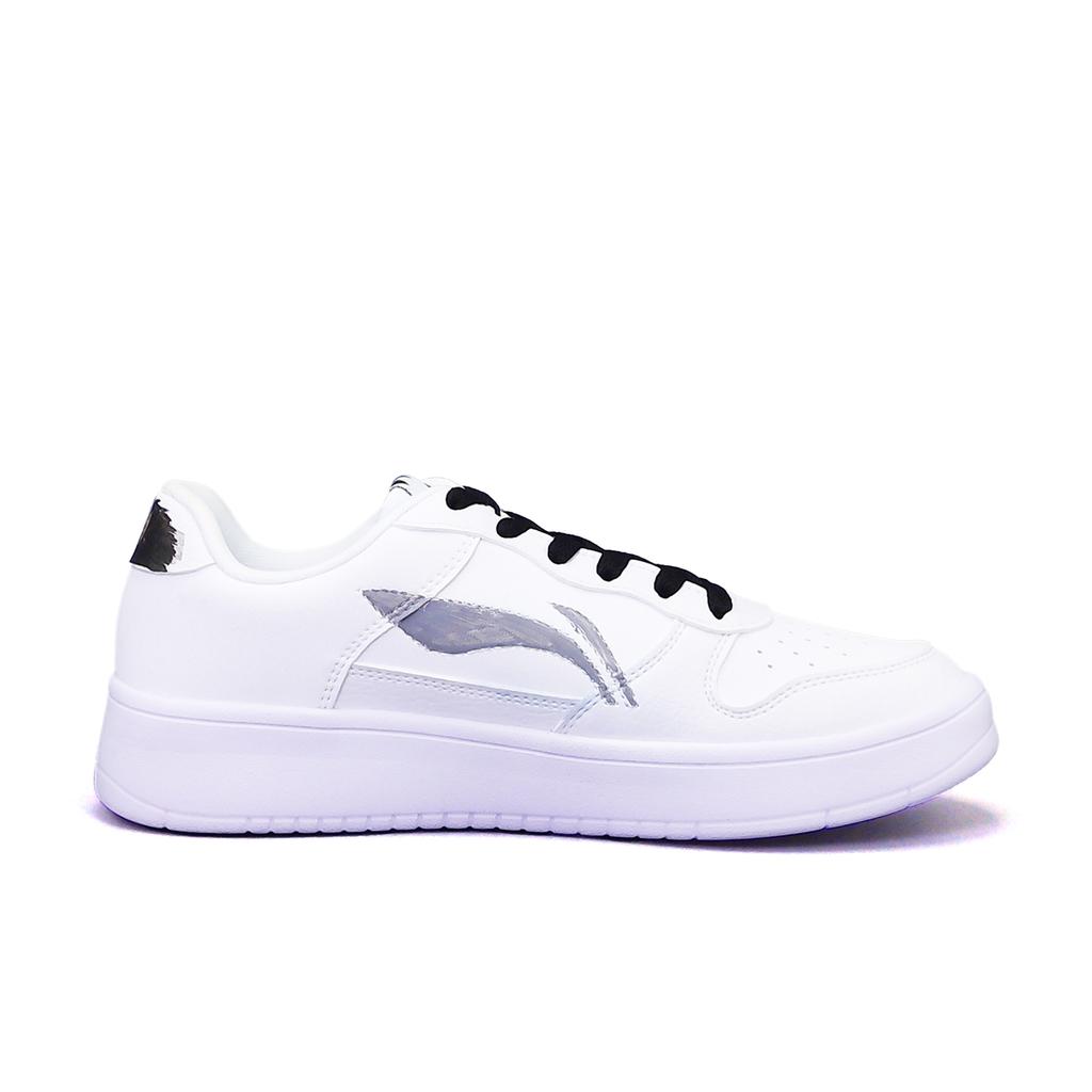 Li Ning Floating Boat Balance Lightweight Breathable Low Top Skateboard Shoes Unisex White Black AGCS419-1(team1782-)