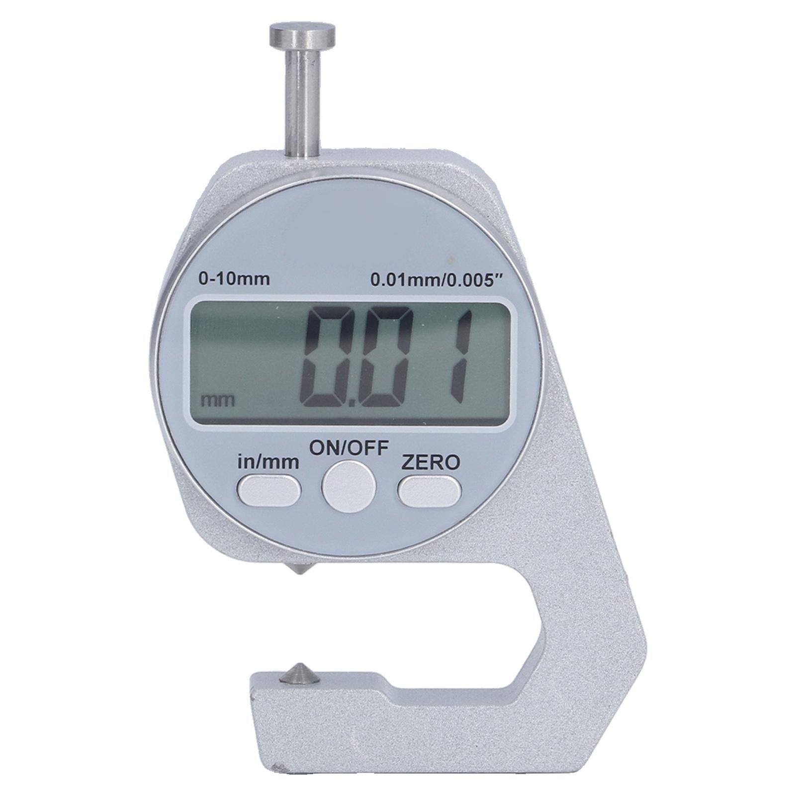 Digital Thickness Gauge 0‑10mm Range Mini Electronic Caliper Thickness Meter with LCD Digital Display aluminum