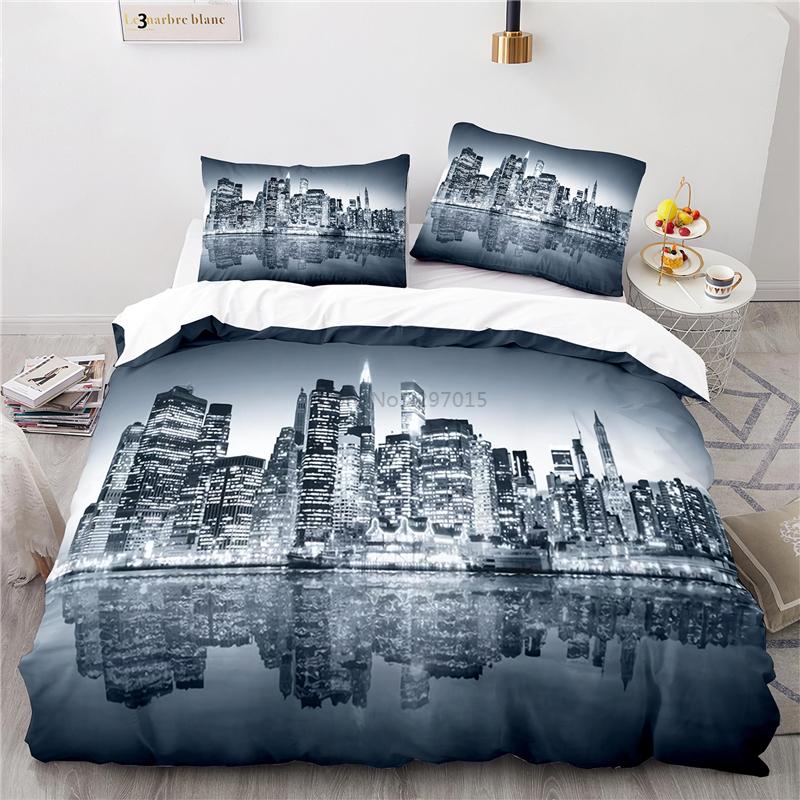 Statue of Liberty American City 3D Bedding Set Scenery Duvet Cover Set with Pillowcase Home Textile Twin Full Queen King Size
