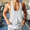 Men Low-Cut Sports Vest Fitness Men Loose Muscle Men Wait Lifting T-Shirt I-Shaped Split Waistcoat Gym