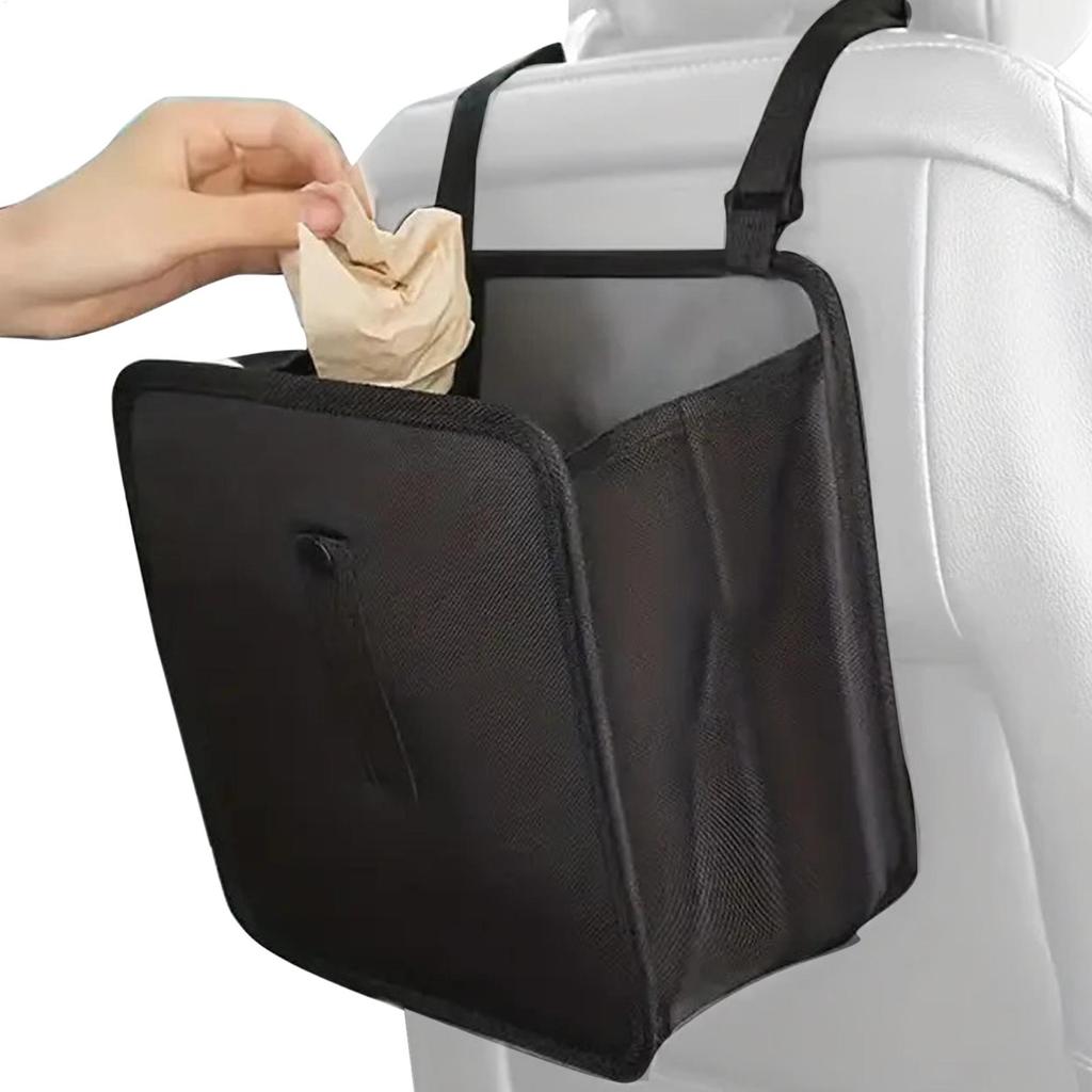 Waterproof Car Storage Bag Trash Can Hanging Storage Bag Rear Seat Back Universal Foldable Backseat Storage Box For Truck SUV RV