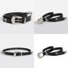 Y2k Womens Punk Leather Belt With Skull Decor And Metal Buckle For Casual Wear