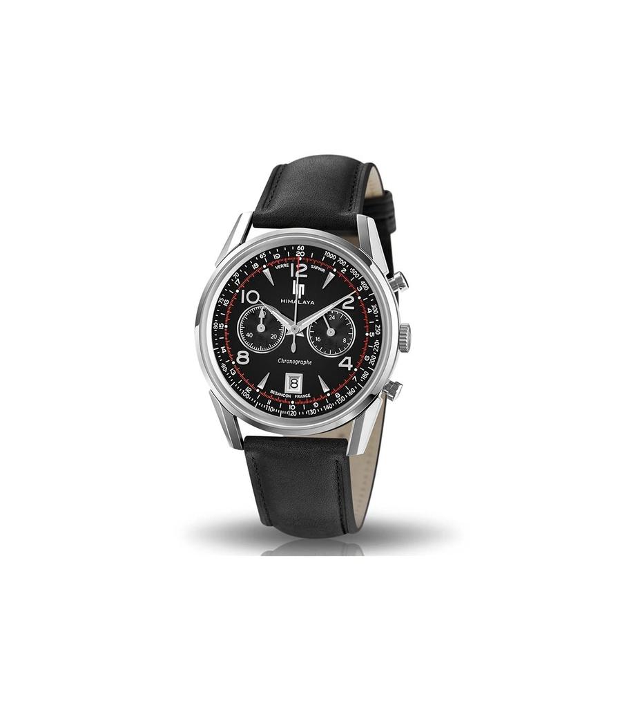 Авторизованный дистрибьютор Lip Watch 671592 Himalaya 40MM Chronograph Black Leather [LIP] Мужские [HIMALAYA]
