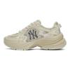 MLB New York Yankees Synthetic Leather Slip Resistant Abrasion Resistant Low Top Running Shoes Unisex Beige 3ARNSPL5N-50SAS