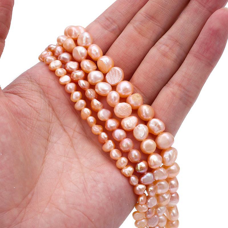 Natural High-Gloss Freshwater Pearl Jewelry Set: Necklace, Earrings, Bracelet DIY Beads