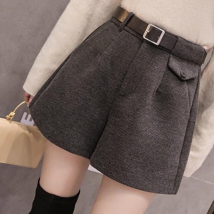 Women's Casual High-Waisted Wool-Blend Wide-Leg Shorts - Early Autumn/Winter 2026