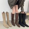 Suede Skinny Fashion Boots 2025 Autumn and Winter New Versatile Minimalist Classic Long Tube Inner Height Increasing Fashion Long Boots Women