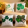 Kissenhülle Leinen Hautfreundlich Weich Dekorative Hülle für Sofa Heimdeko St. Patrick's Day Irischer Druck Kissenbezug