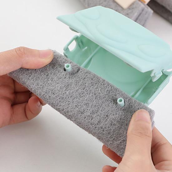 Fensterschlitz-Reinigungsschwamm Langlebiger Anti-Rutsch-Griff Kunststoff Tragbar Platzsparend Fensterfalz-Reinigungstuch für die Küche