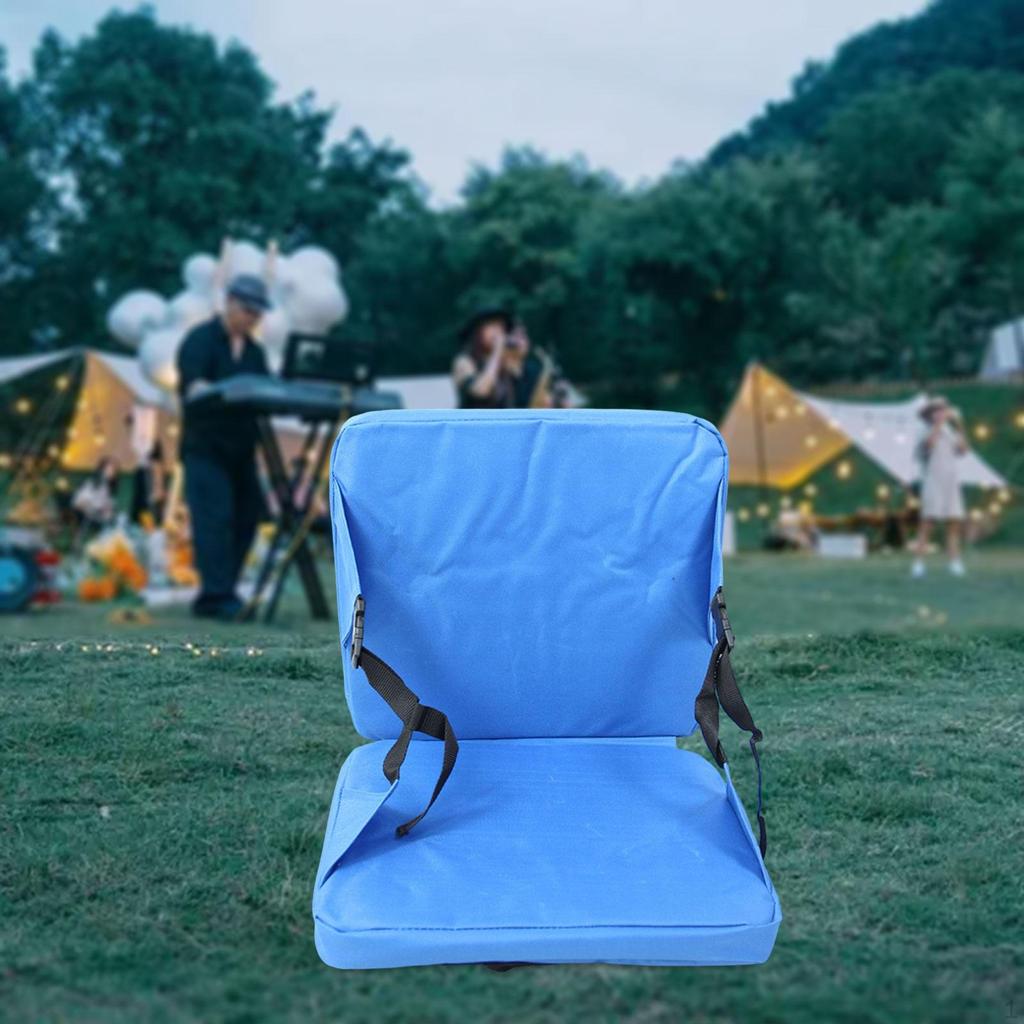 Foldable Seat Cushion As Outdoor Stadium Chair And Camping Mat with Padded Backrest