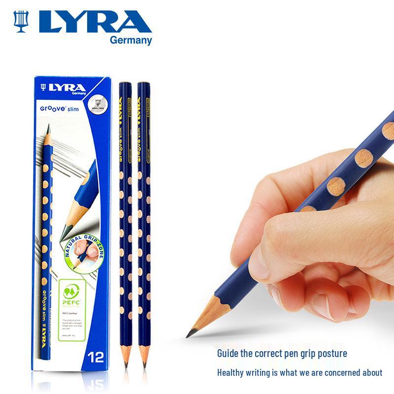 Germany Yiya Lyra Primary School Student HB/2B/2H Triangle Grip Pencils for Correct Writing Posture Slim Triangular Pencil HB