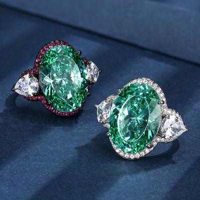 Jewelry Copper Bottom Gold-Plated Simulation Bird'S Nest Chepala Green Black Gold Retro Ring Female 13 * 18