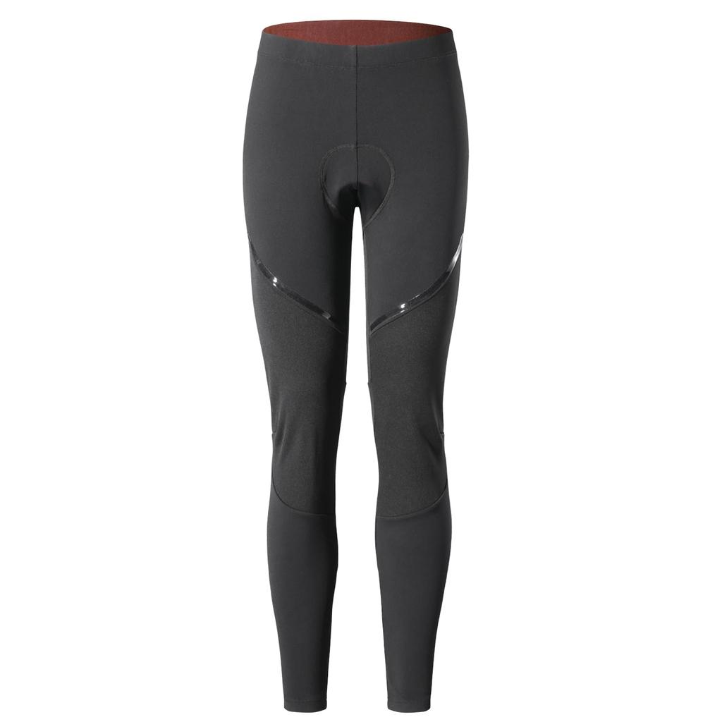 Santic Cycling Racer Cycling Tights with and Size L Women's Pants, Autumn/Winter Pants, Fleece-Lined Pad, Lightweight, Warm, Elastic, Black,