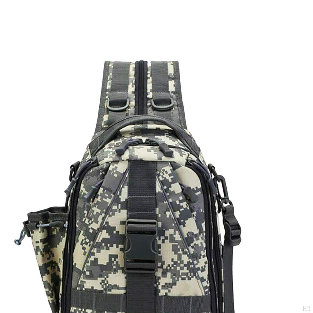 Men Chest Shoulder Backpack Bag with 3 Compartments for Travel, Hiking, Cycling Fishing Gear Storage