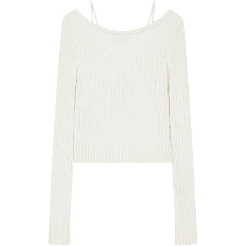 Calvin Klein Comfortable Minimalist Solid Color Cardigan Long Sleeve Knitwear Women Tops Ivory J223931-YBI
