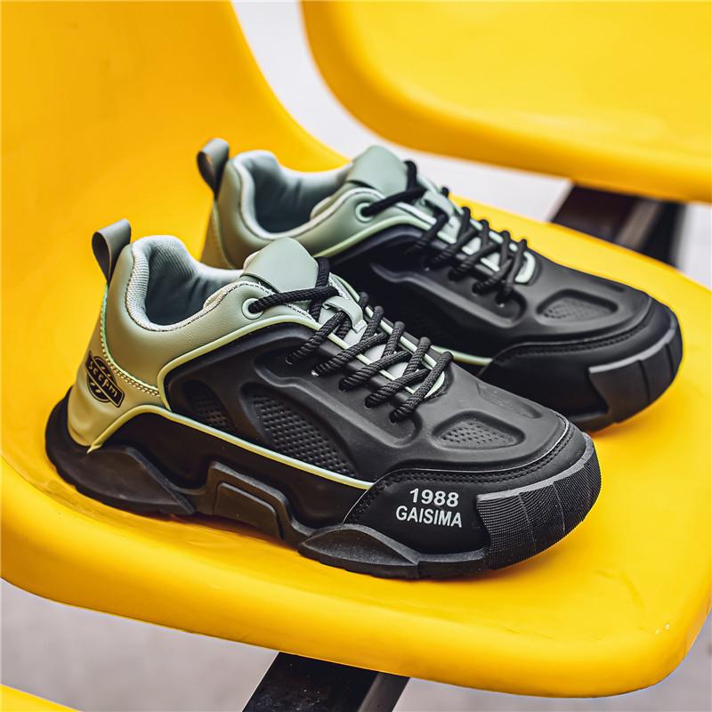 

Новые модные мужские туфли Four Seasons Low Top, удобные дышащие повседневные кроссовки 44 чёрный/зелёный